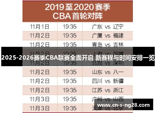 2025-2026赛季CBA联赛全面开启 新赛程与时间安排一览 2025-2026赛季CBA联赛全面开启 新赛程与时间安排一览